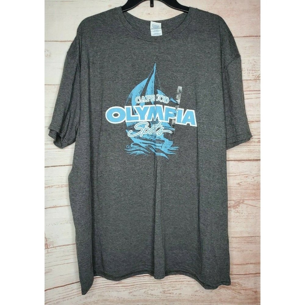 Delta Soft 2XL Cape Cod Olympia Sports Sail Boat Graphics Charcoal Gray T shirt